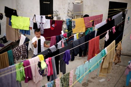 A Central American migrant is seen at a migrant shelter in Ciudad Juarez