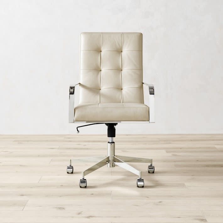 <p><a href="https://go.redirectingat.com?id=74968X1596630&url=https%3A%2F%2Fwww.williams-sonoma.com%2Fproducts%2Fjames-swivel-desk-chair-leather&sref=https%3A%2F%2F" rel="nofollow noopener" target="_blank" data-ylk="slk:Shop Now;elm:context_link;itc:0;sec:content-canvas" class="link ">Shop Now</a></p><p>James Leather Swivel Desk Chair</p><p>$1495.00</p><p>williams-sonoma.com</p><span class="copyright">Williams Sonoma Home</span>