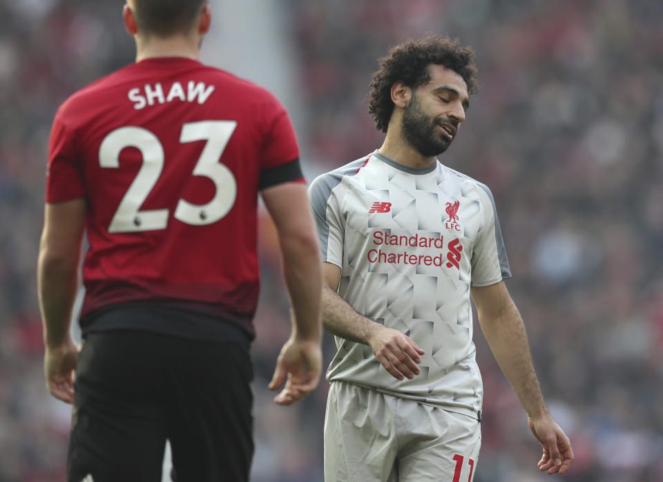 Mohamed Salah and Liverpool have a great chance to win at Manchester United this Sunday. (AP)