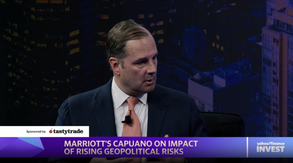 Marriott CEO Anthony Capuano speaks at the Yahoo Finance Invest conference.