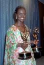 <p>Tyson looked absolutely regal with her braided chignon, babydoll lashes, and the two Emmy Awards she won for her performance in “The Autobiography of Miss Jane Pittman.” (Photo: Michael Ochs Archives/Getty Images)</p>