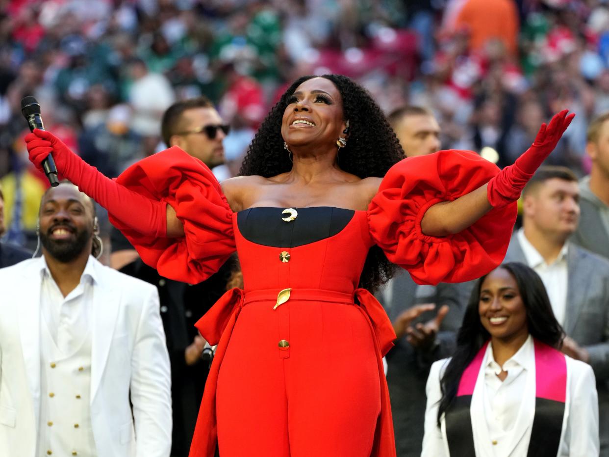 Sheryl Lee Ralph performs during Super Bowl LVII at State Farm Stadium on February 12, 2023 in Glendale, Arizona