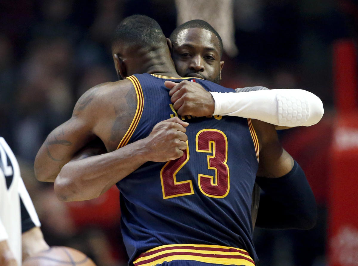 The Cleveland Cavaliers' Dwyane Wade takes a moment while medical