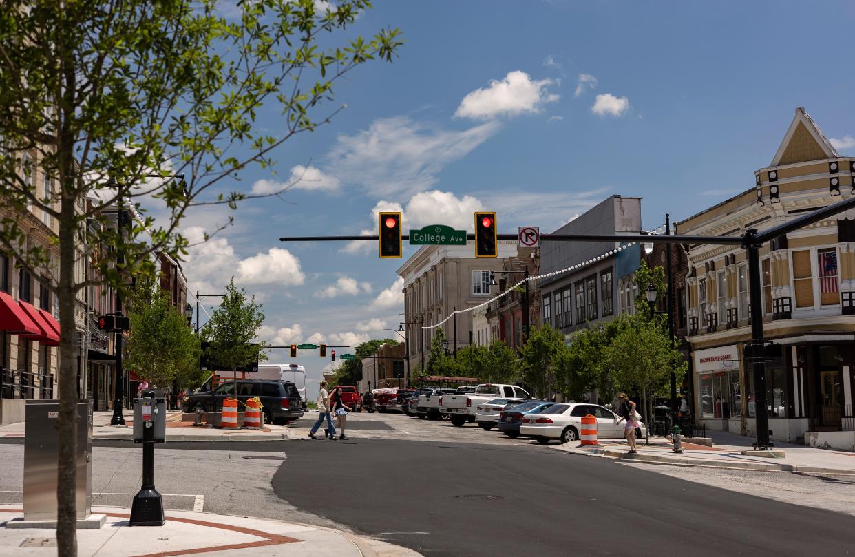 Clayton Street continues to undergo construction work and renovations but is near completion on Friday, June 3, 2022 in Athens.  