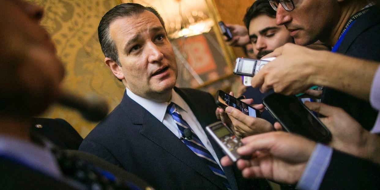 Republican presidential candidate Sen. Ted Cruz, R-Texas, answers questions on his opinion on the resignation of Speaker of the House John Boehner at the Values Voters Summit at the Omni Shoreham hotel in Washington D.C., Friday, September 25, 2015.