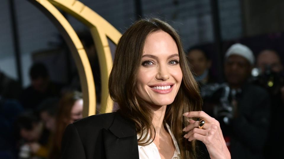 london, england october 27 angelina jolie attending the uk gala screening of marvel studios eternals at bfi imax waterloo on october 27, 2021 in london, england photo by gareth cattermolegetty images for disney