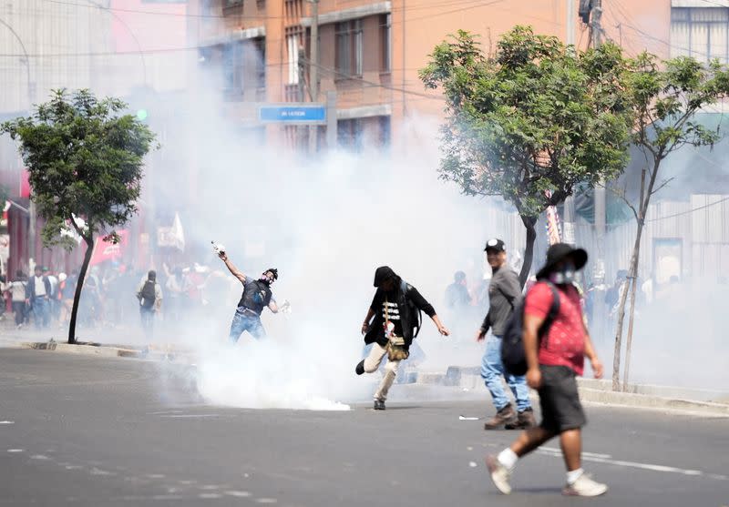 Anti-government protesters demonstrate against Boluarte administration