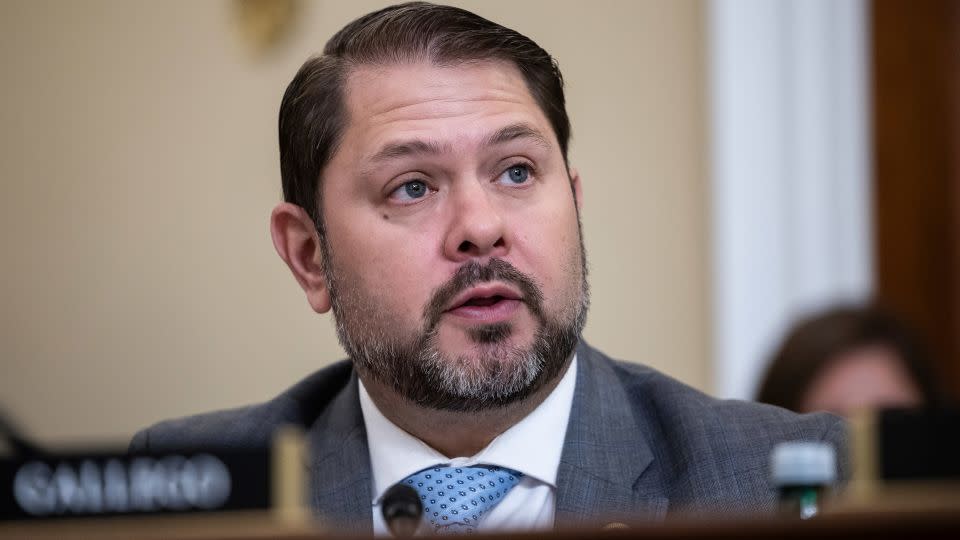 Rep. Ruben Gallego speaks during a House Natural Resources Committee hearing on Capitol Hill May 1, 2024. - Francis Chung/POLITICO via AP