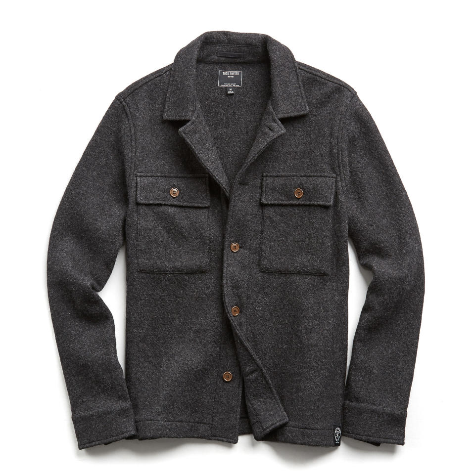 Todd Snyder Italian Boucle Knit Shirt Jacket