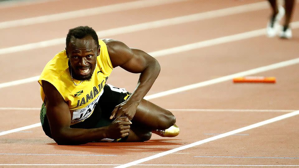 Bolt looks on in horror. Pic: Getty