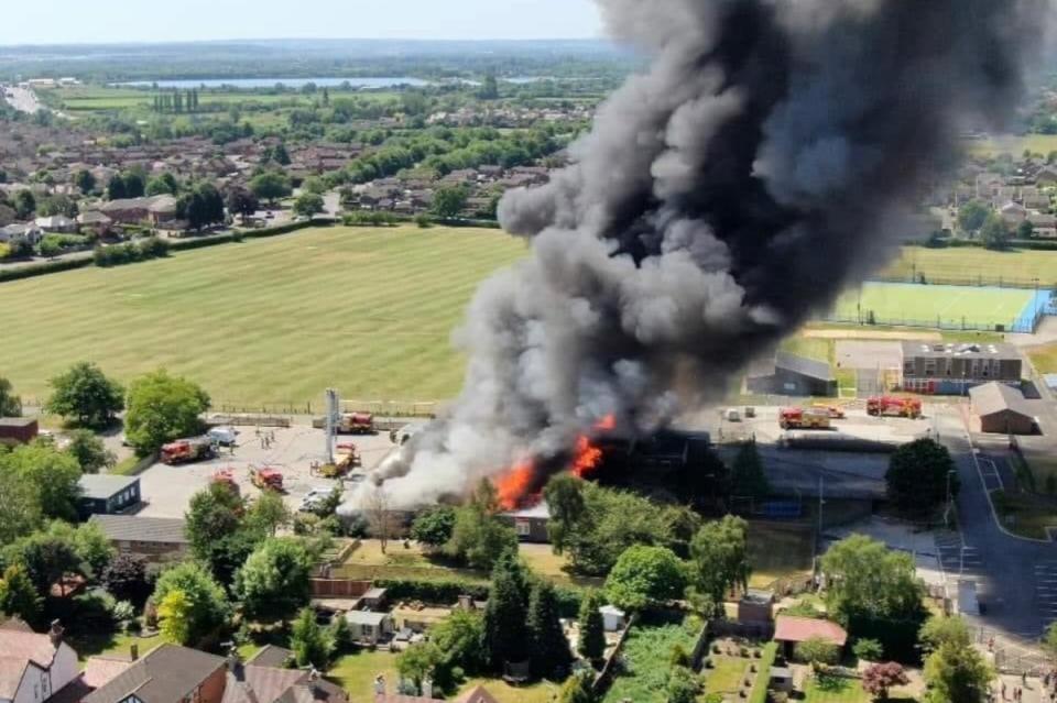 A Derbyshire Primary School was ravaged by fire just days before it was due to reopen from lockdown (Elizabeth Mann/Go Fund Me)