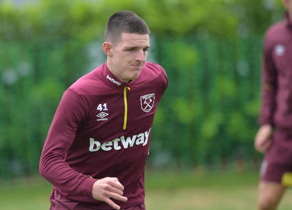 Rice was taken off at half-time in West Ham's defeat to Liverpool: West Ham United via Getty Images