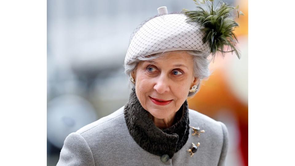 Birgitte, Duchess of Gloucester in grey suit