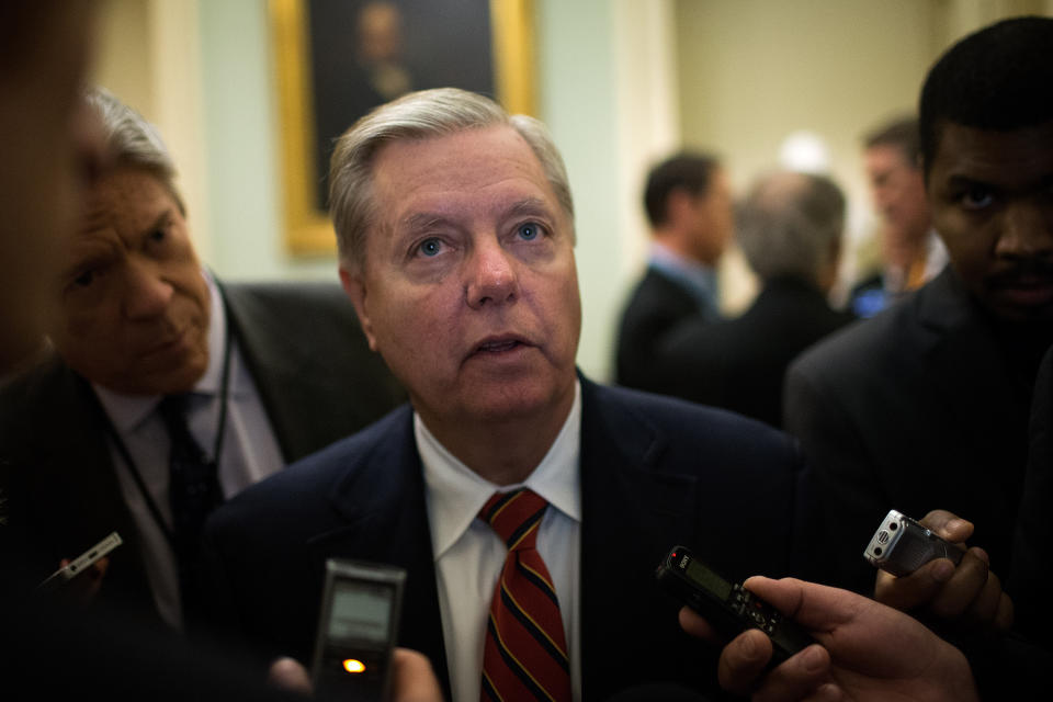 Team Trump: On Friday, Sen. Lindsey Graham told CNN he spoke with Trump and they had “a good conversation.” (Photo: Drew Angerer/Getty Images)