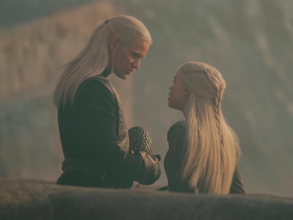 Matt Smith y Milly Alcock como Daemon y Rhaenyra Targaryen en ‘House of the Dragon’ (HBO)