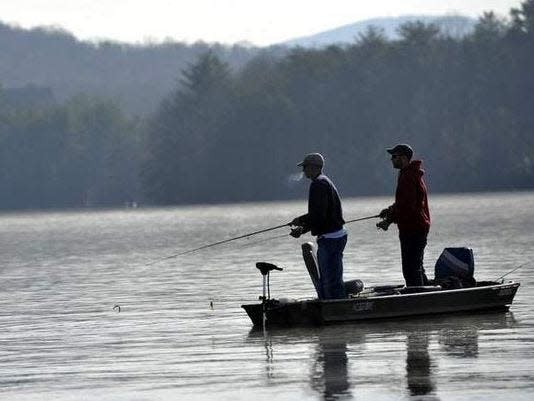 Fishermen on Lake Julian.