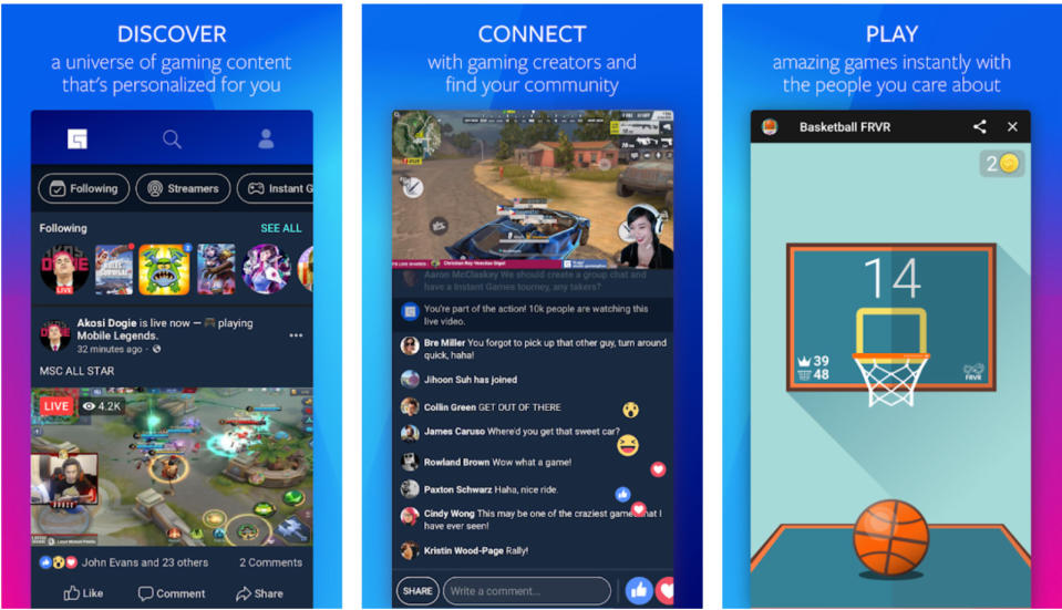 Facebook's new gaming hub is now available as a mobile app -- for a handful of