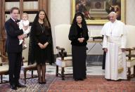 <p>Madeleine brought her husband and daughter along for a historic visit to the Vatican, where Queen Silvia and the royal family met with Pope Francis.</p>