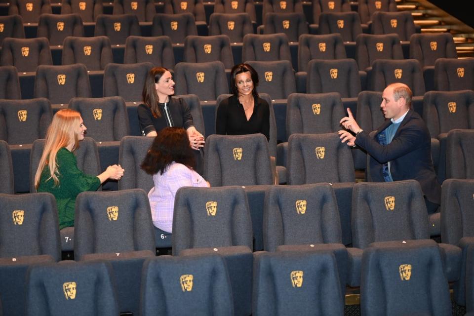 William chats to actress Suranne Jones and TV presenter Annie Price (Paul Grover/Daily Telegraph/PA) (PA Wire)