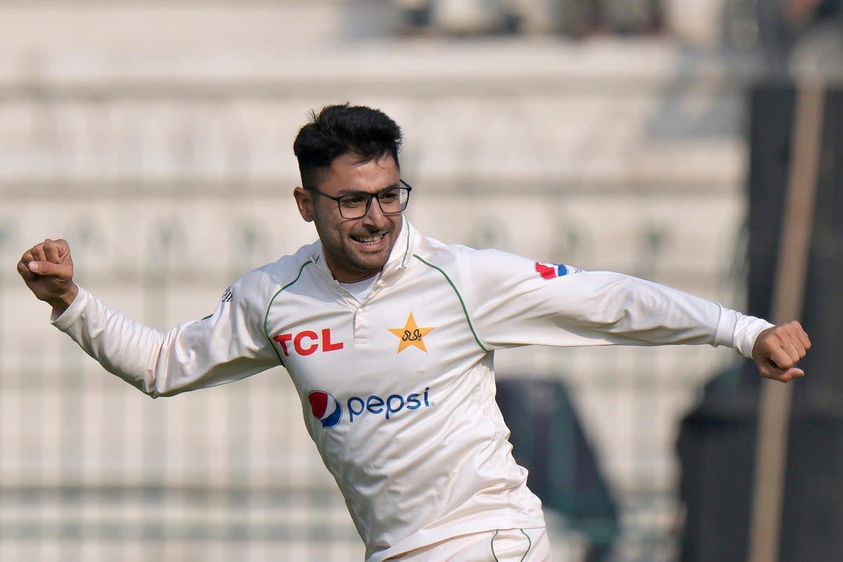 Abrar Ahmed claimed seven England wickets (Anjum Naveed/AP) (AP)