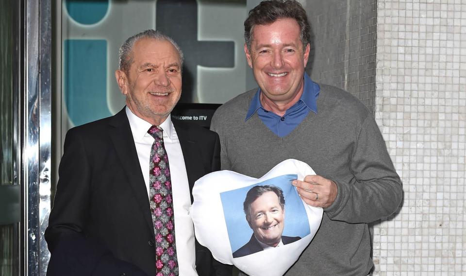 Lord Alan Sugar and Piers Morgan's friendship has turned sour amid the coronavirus pandemic. (AP)