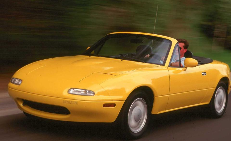 <p>For 1992, Mazda expands the Miata's initially quite limited color palette to include a striking Sunburst Yellow hue. Only 1500 MX-5s are painted as such, and the color is only available for only one year, making Sunburst Yellow examples quite rare. </p>