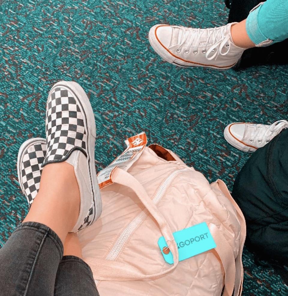 Reporter Amanda Krause at the Orlando Airport after taking a Go Port shuttle.