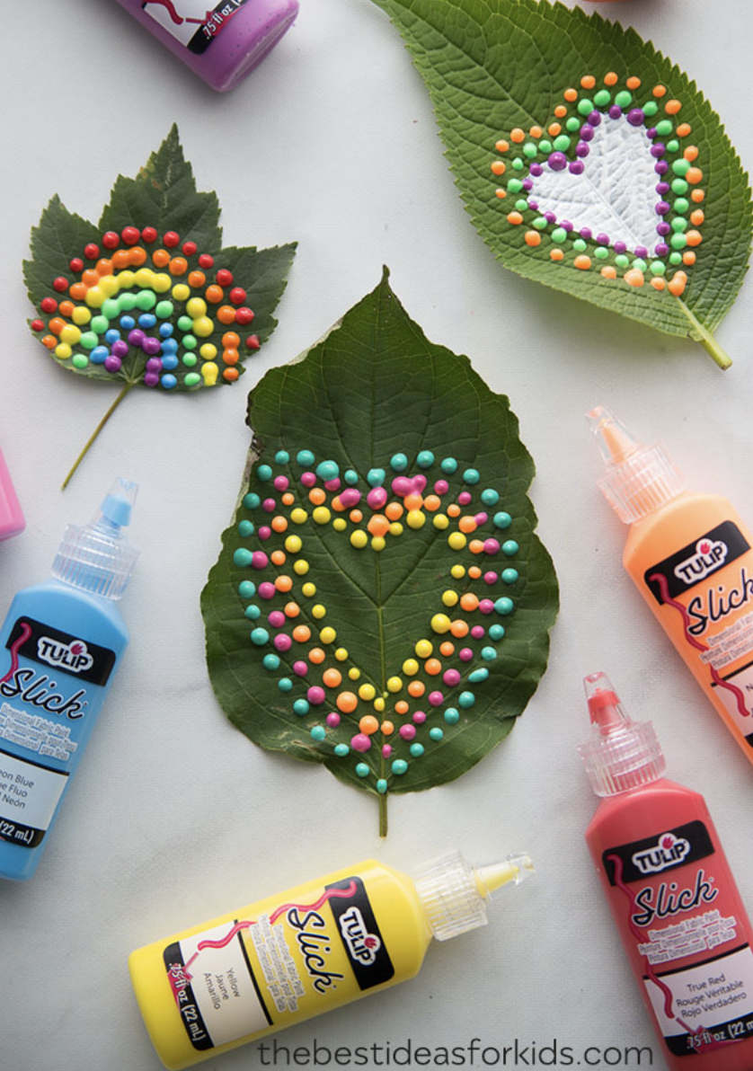Puffy Painted Leaves