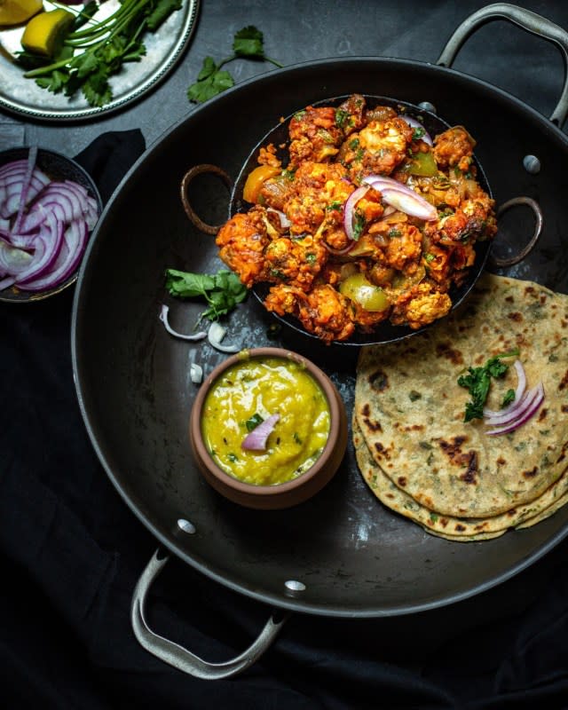 <p>A Mom's Cookbook</p><p>This Gobi (Cauliflower) Manchurian in a tangy and sweet soy sauce brings out the umami flavors, making it a perfect snack or a side.</p><p><strong>Get the recipe here: <a href="https://amomscookbook.com/2020/05/01/air-fryer-gobi-manchurian/" rel="nofollow noopener" target="_blank" data-ylk="slk:Gobi Manchurian;elm:context_link;itc:0;sec:content-canvas" class="link ">Gobi Manchurian</a></strong></p>