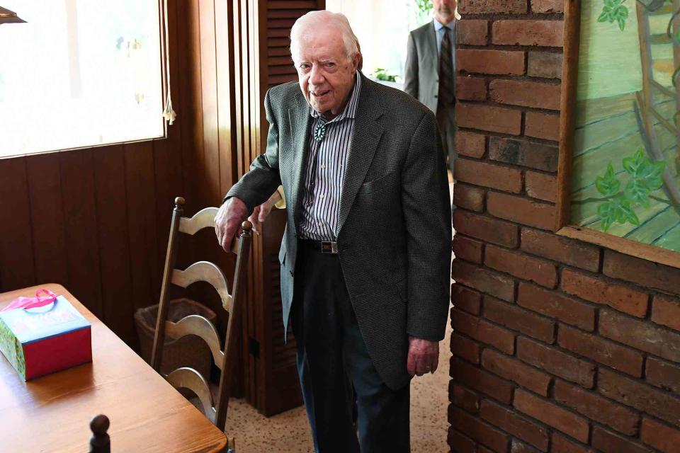 <p>Matt McClain/The Washington Post via Getty </p> Jimmy Carter returns to his Plains, Georgia, home after attending a morning church service in town on Aug. 5, 2018