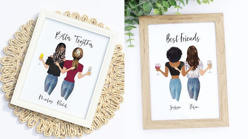 Best gifts for best friends 2020: Custom Best Friends Portrait