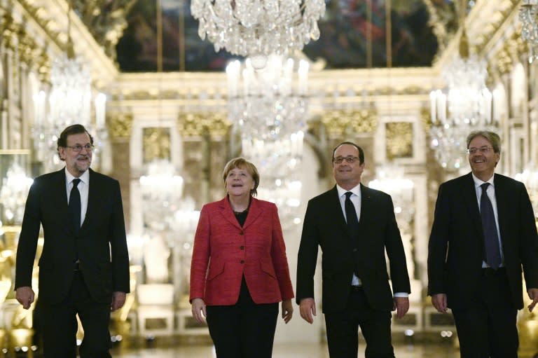 Leaders of the "big four" EU countries are pushing for a "two-speed" Europe