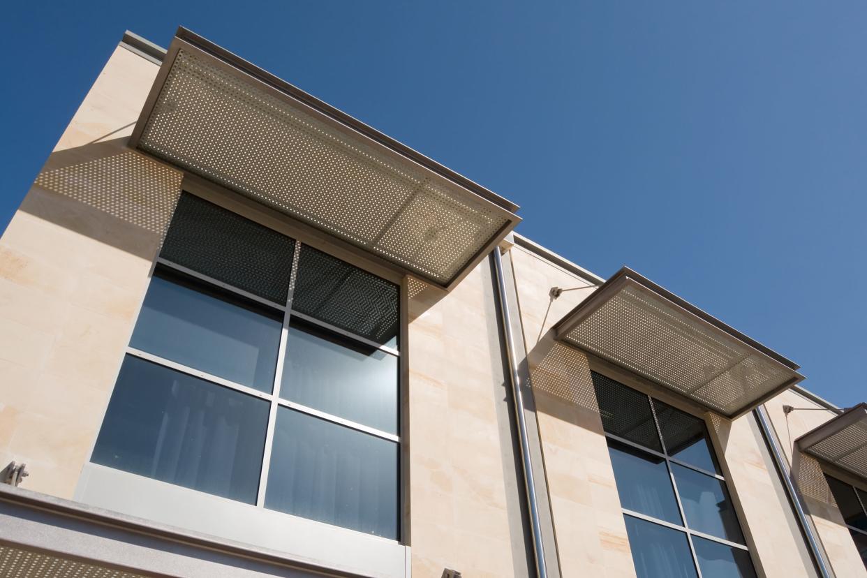 modern shaded apartment windows