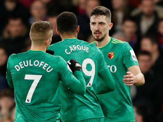 Craig Cathcart made up for his earlier error with a goal in the right net (Action Images via Reuters)