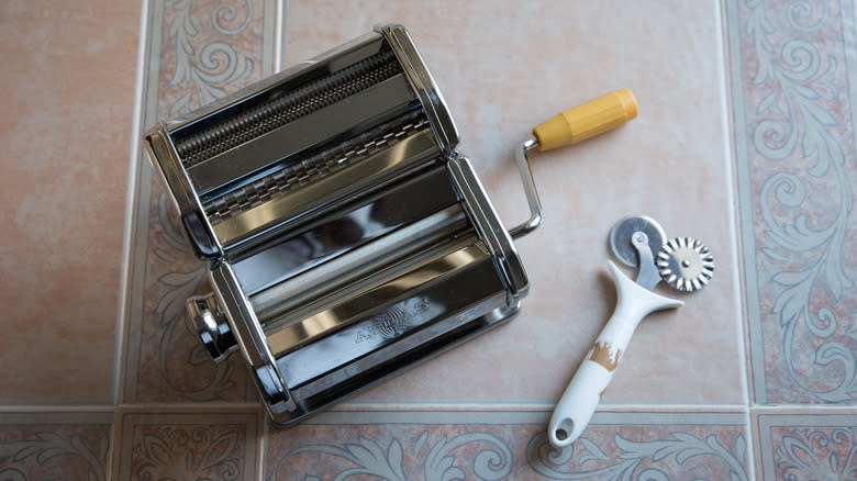 pasta machine and ravioli cutter