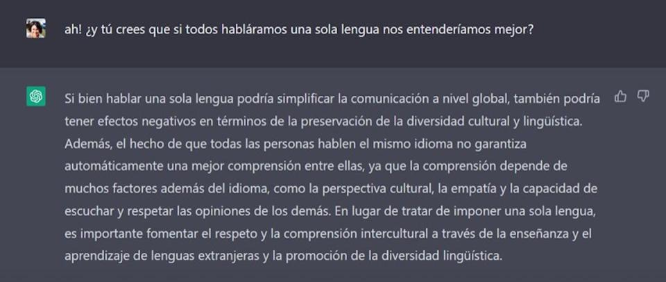 Si todos habláramos una lengua. ChatGPT, Author provided