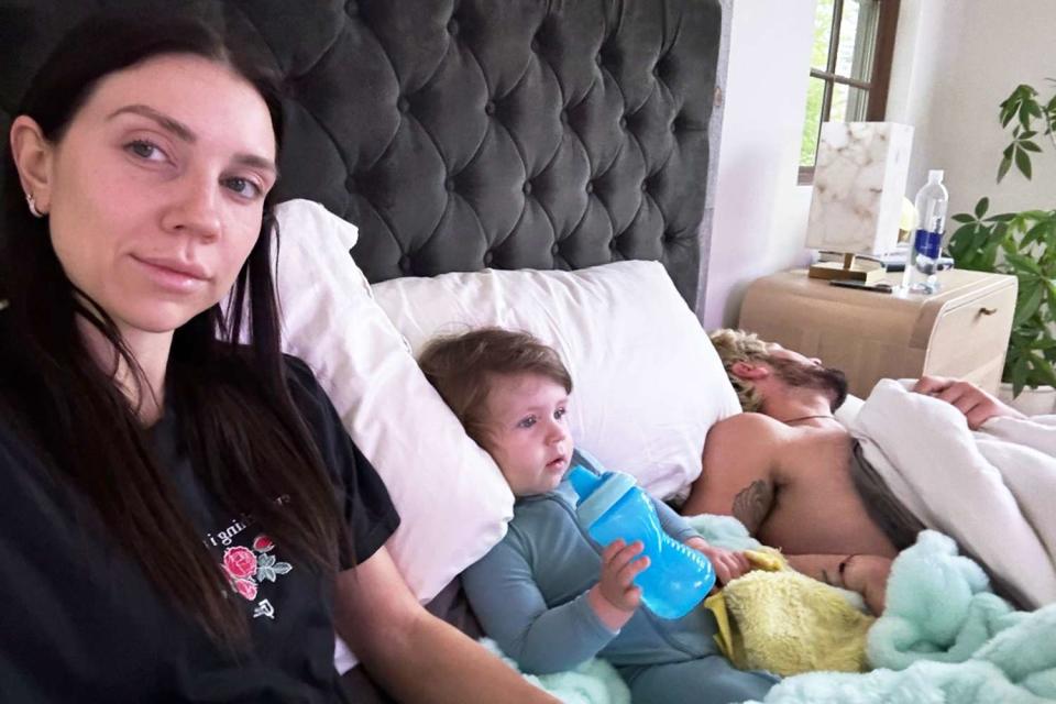 <p>Jenna Johnson/Instagram</p> Val Chmerkovskiy and Jenna Johnson their son Rome