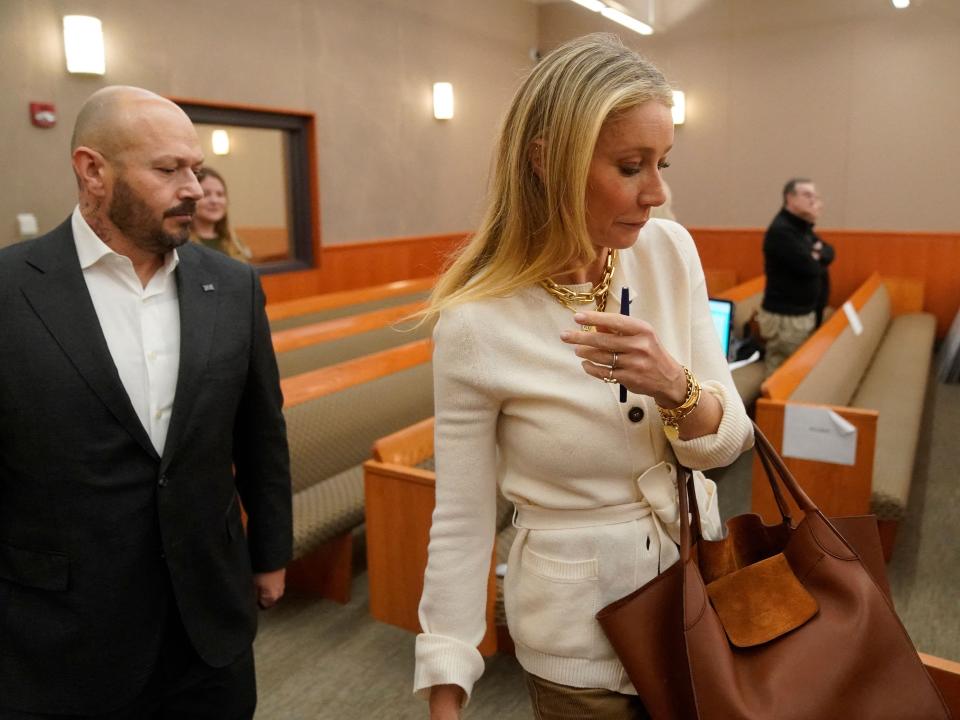 Gwyneth Paltrow enters the courtroom on March 22, 2023, in Park City, Utah.