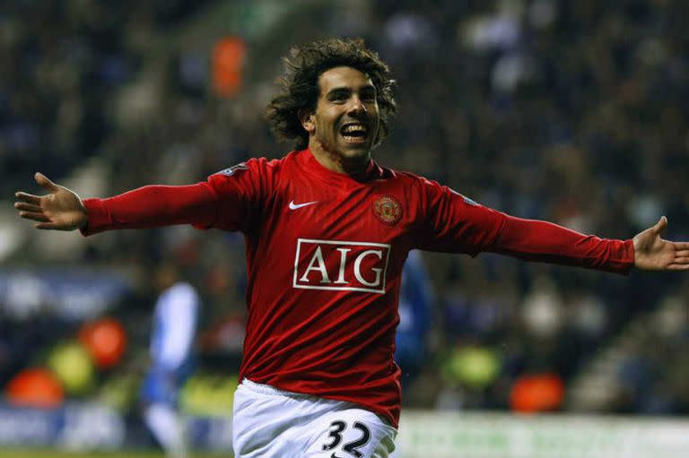 Tevez jugó en las temporadas 2007/08 y 2008/09 en Manchester United