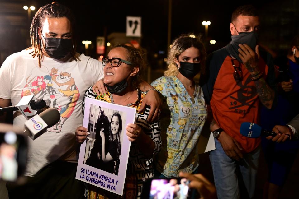 Keishla Rodriguez’s mother with her photoAP