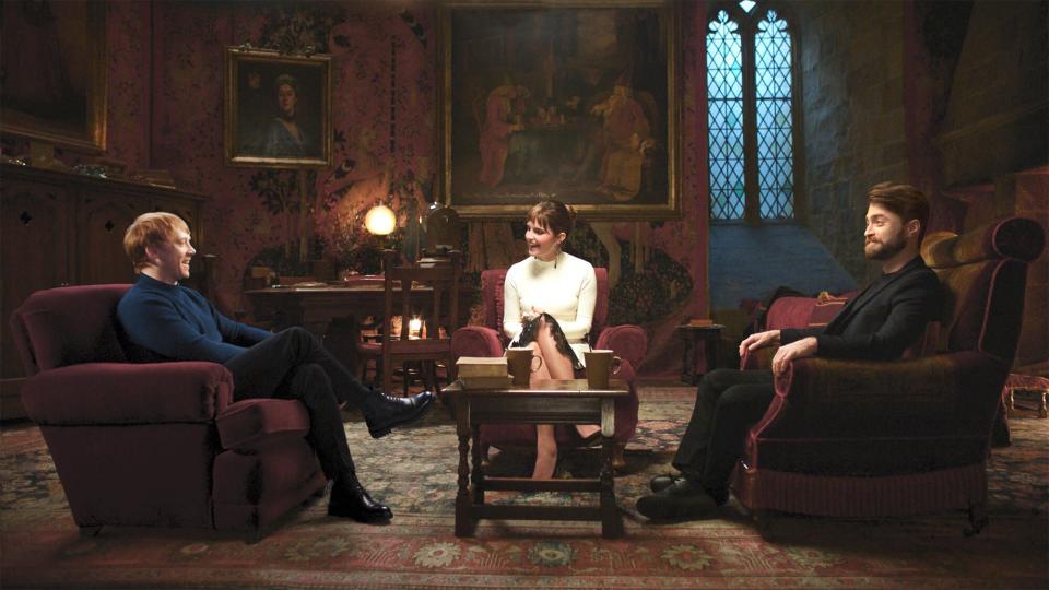 Rupert Grint, Emma Watson and Daniel Radcliffe appear on 