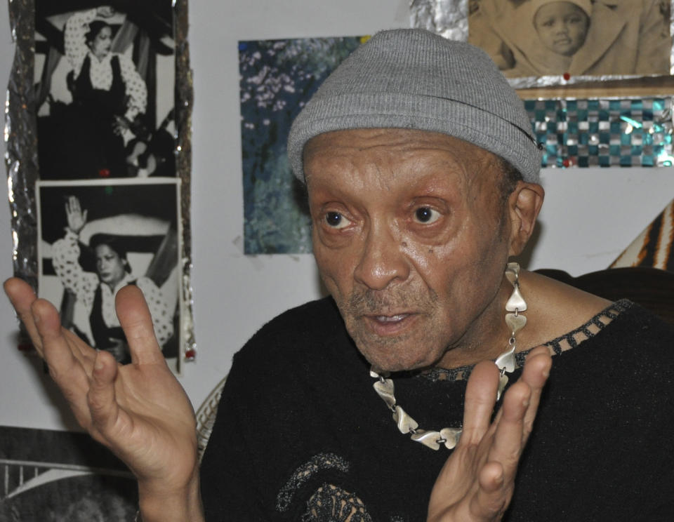 In this undated photo released by the Inamori Foundation, American jazz legend Cecil Taylor speaks at an unknown place. The Inamori Foundation on Friday, June 21, 2013, awarded Taylor, an 84-year-old veteran jazz pianist from New York, this year's Kyoto Prize in the art and philosophy category for opening new possibilities in jazz with his distinctive musical construction and renditions. (AP Photo/The Inamori Foundation)