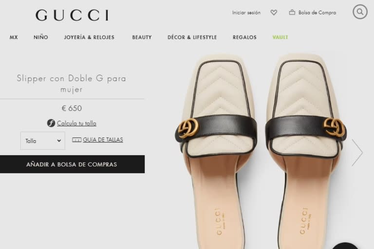 Un modelo de zapatos parecido al que usó Macedo tiene un costo de 650 euros (Foto: gucci.com)