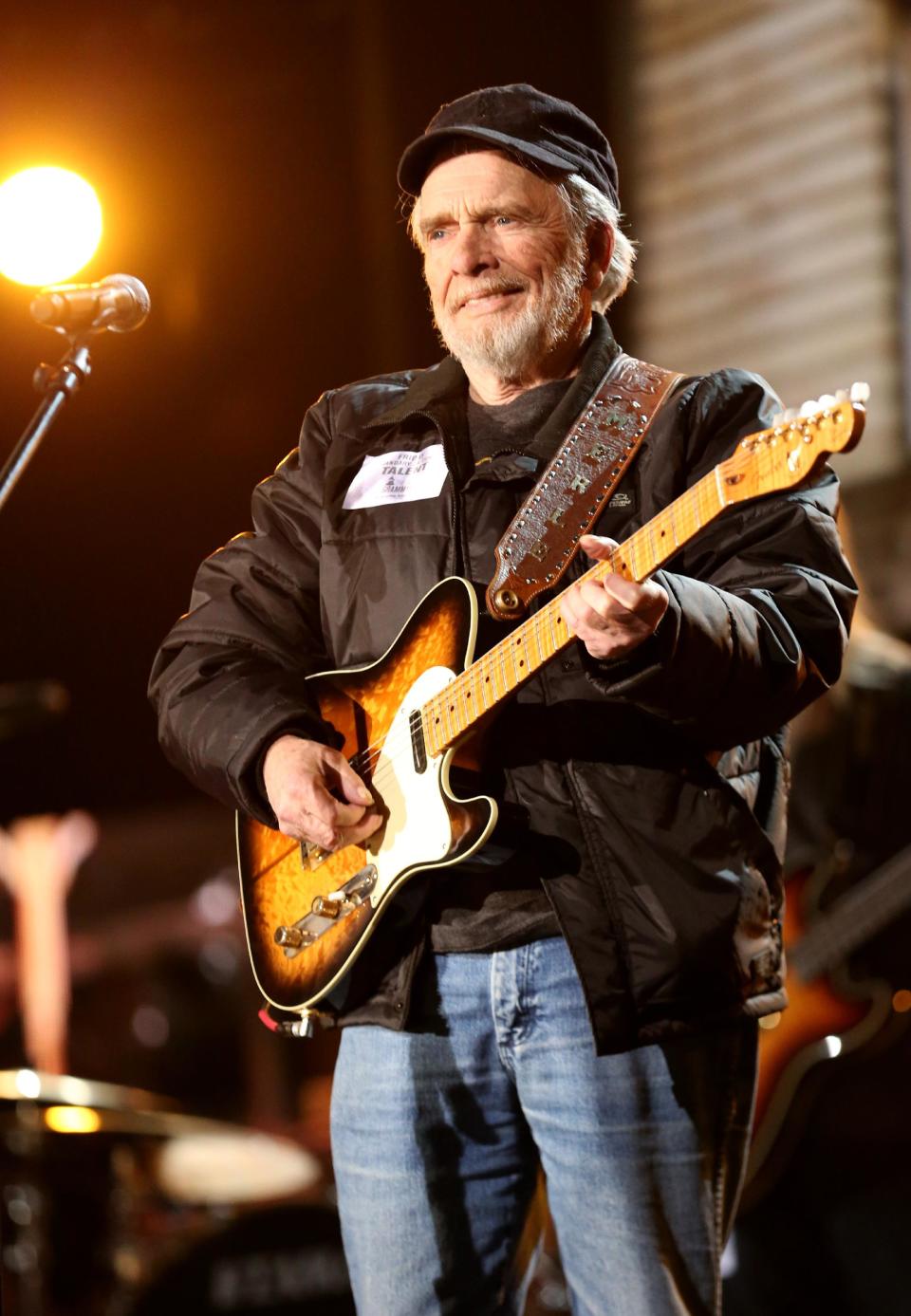 Merle Haggard performs during rehearsals for the 56th Annual Grammy Awards at the Staples Center, on Friday, Jan. 24, 2014, in Los Angeles. The Grammy Awards will take place on Sunday, Jan. 26, 2014. (Photo by Matt Sayles/Invision/AP)