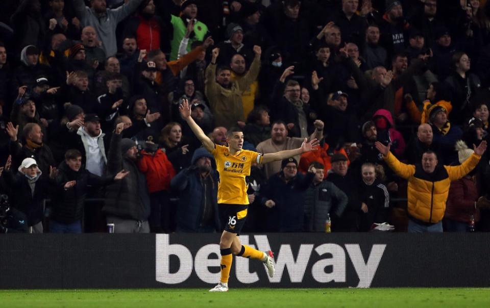 Conor Coady had not scored at Molineux for six years (Bradley Collyer/PA) (PA Wire)