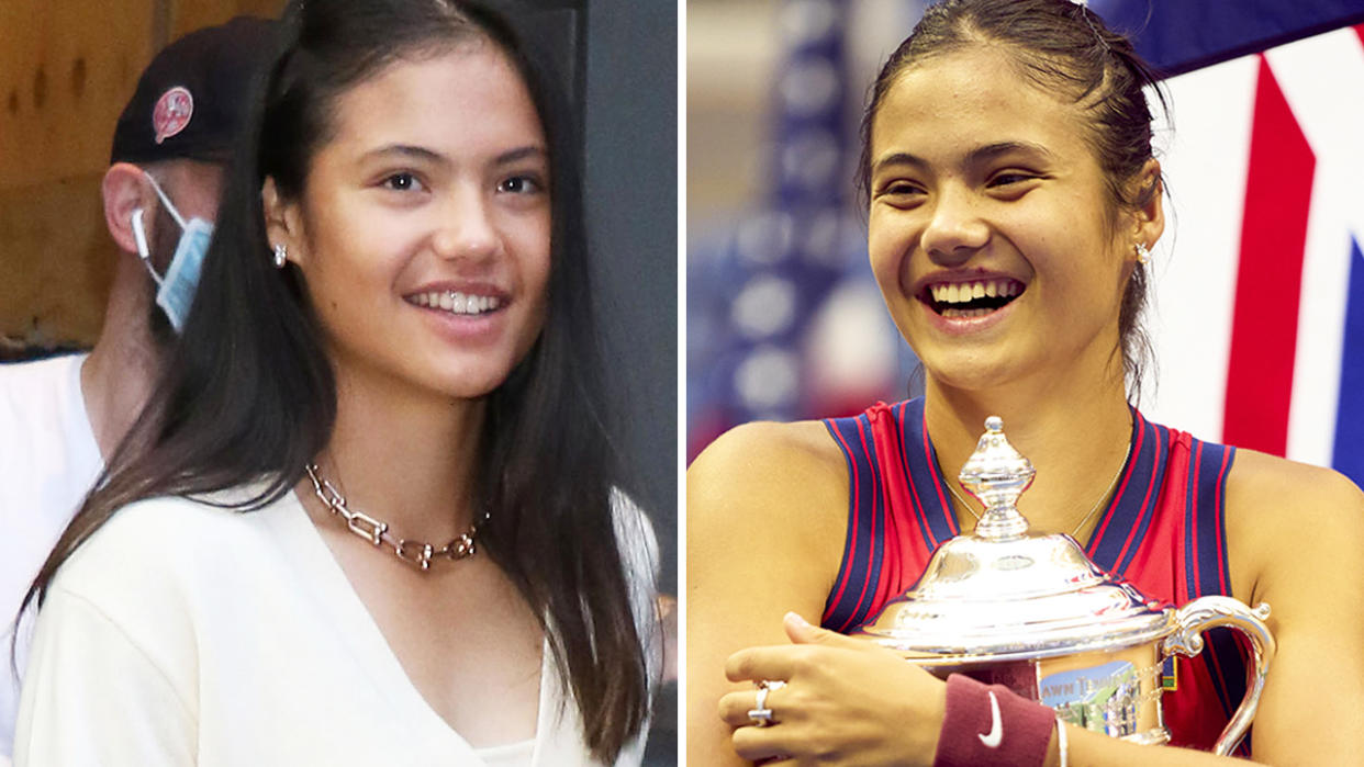 Teenage grand slam winner Emma Raducanu says she is happy for her parents to look after the whopping $3.4 million prize she earned for winning the US Open. Pictures: Getty Images