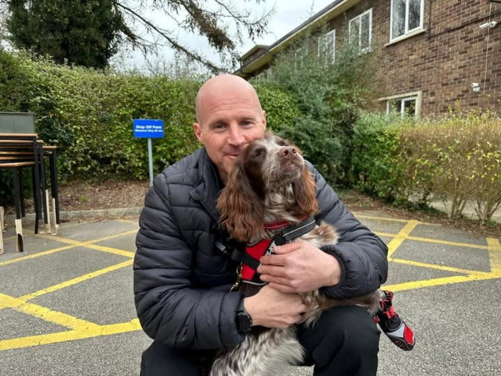 Giddy has been trained to sniff out accelerants and track down arsonists. (SWNS)