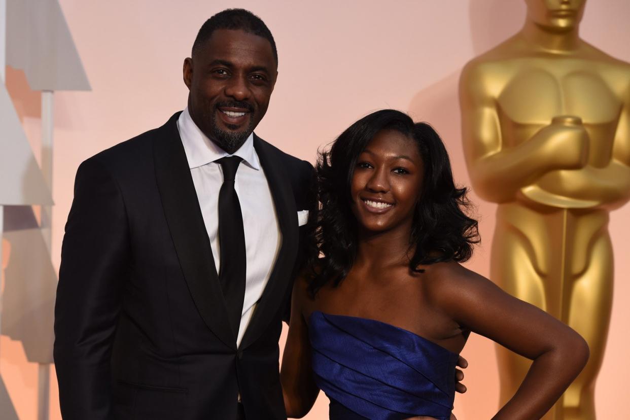 'Not fun': Idris Elba with his 16-year-old daughter Isan: Mark Ralston/AFP/Getty