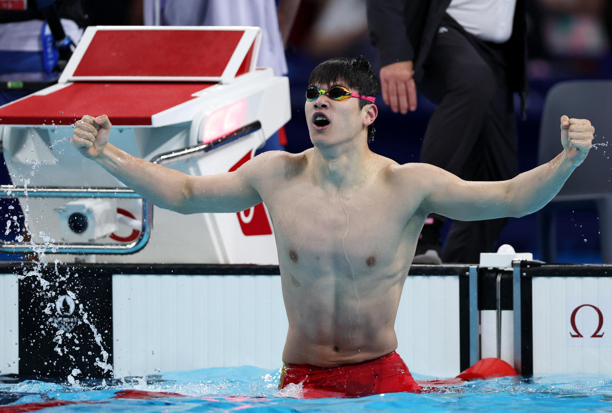 Pan Zhanle sets new world record in the 100-meter freestyle at 2024 Paris Olympics