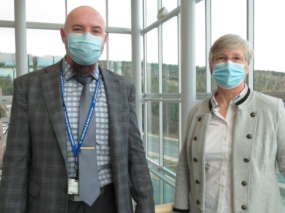 Centre for Translational Genomics director Darren O’Rielly and co-project lead Terry-Lynn Young are pictured. (Elizabeth Whitten/CBC - image credit)